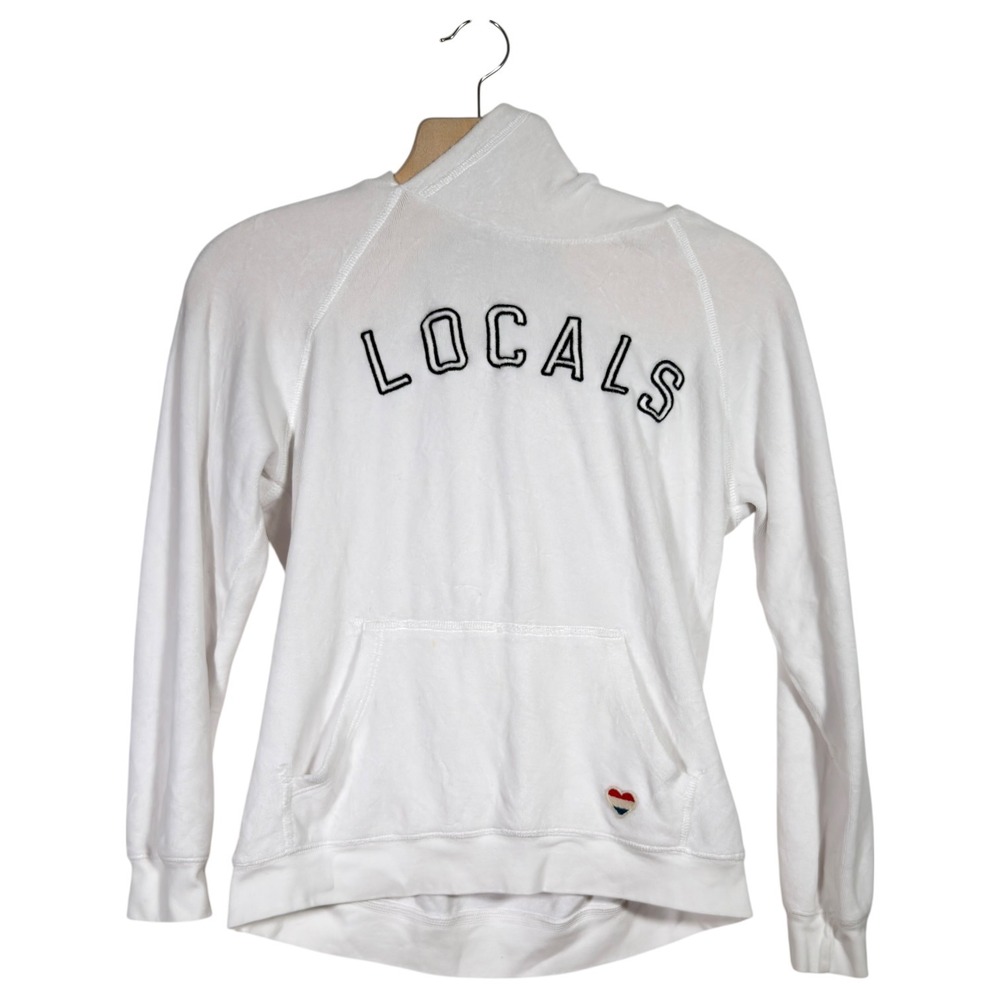 Sundry Locals Hoodie Womens Small White French Terry Pullover Made‎ USA